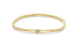 Hulchi Belluni "Tresore" Circle Slide Stretch Bracelet in 18kt Yellow Gold with Diamonds