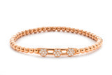 Tresore" Circle Stretch Bracelet in 18kt Rose Gold with Diamonds
