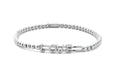 Hulchi Belluni "Tresore" Love Stretch Bracelet in 18kt White Gold with Pave Diamonds