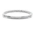 Hulchi Belluni "Tresore" Women's Beaded Stretch Bar Bracelet in 18kt White Gold with Diamonds