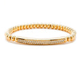 Hulchi Belluni "Tresore" Women's Stretch Bar Bracelet in 18kt Yellow Gold with Diamonds