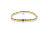 "Tresore" Sapphire & Diamond Evil Eye Stretch Bracelet in 18kt Yellow Gold