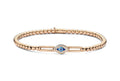 Hulchi Belluni "Tresore" Sapphire & Diamond Evil Eye Stretch Bracelet in 18kt Rose Gold