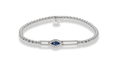 "Tresore" Sapphire & Diamond Evil Eye Stretch Bracelet in 18kt White Gold