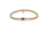 "Tresore" Sapphire & Diamond Evil Eye Stretch Bracelet in 18kt Rose Gold