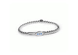 Evil Eye Diamond and Sapphire Bracelet in 18kt White Gold