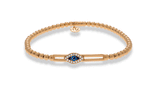 Hulchi Belluni "Tresore" Sapphire & Diamond Evil Eye Stretch Bracelet in 18kt Rose Gold