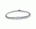 Hulchi Belluni Evil Eye Diamond and Sapphire Bracelet in 18kt White Gold