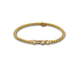 Hulchi Belluni "Tresore" Circle Stretch Bracelet in 18kt Yellow Gold with 3 Diamond Stations