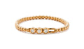 Hulchi Belluni "Tresore" Circle Stretch Bracelet in 18kt Yellow Gold with 3 Diamond Stations