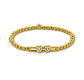 Hulchi Belluni "Tresore" Heart Stretch Bracelet in 18kt Yellow Gold with Diamonds
