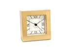 Square Desk Alarm Clock in Brass with Glow-in-the-Dark Hands