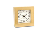 Square Desk Alarm Clock in Brass with Glow-in-the-Dark Hands