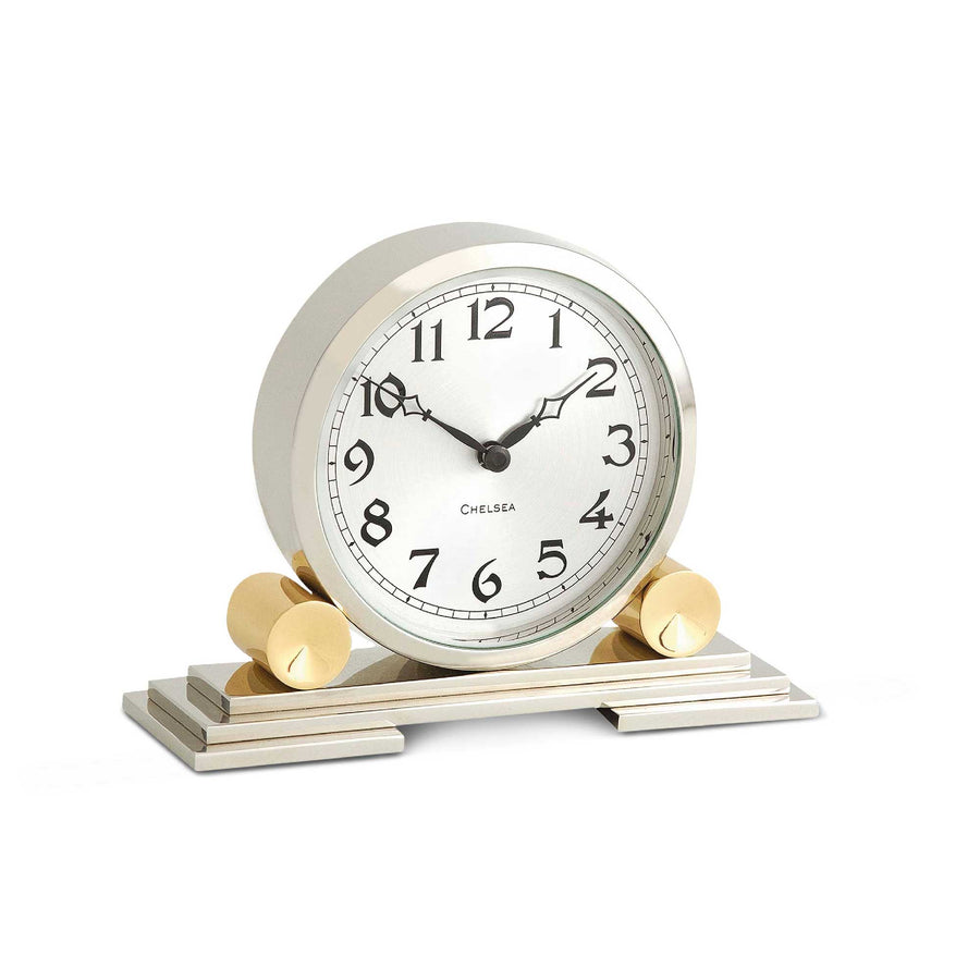 Mayfair Mantel Clock, Nickel