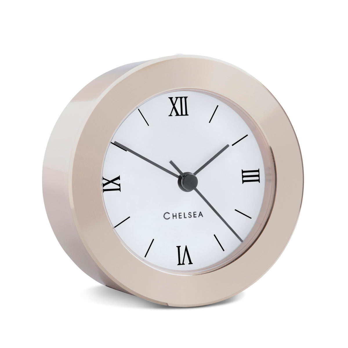 Duxbury Brass Desk Clock, Nickel