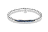 Tresore" Stretch Bar Bracelet in 18kt Yellow Gold with Blue Sapphires