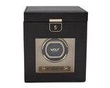 Wolf 1834 Palermo Black Anthracite Single Watch Winder With Jewelry Storage