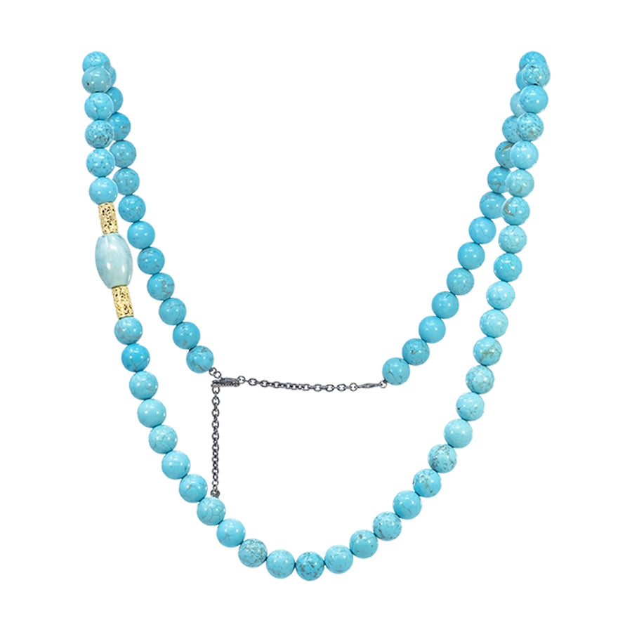 Armenta Artifact Agate and Turquoise Beaded Necklace