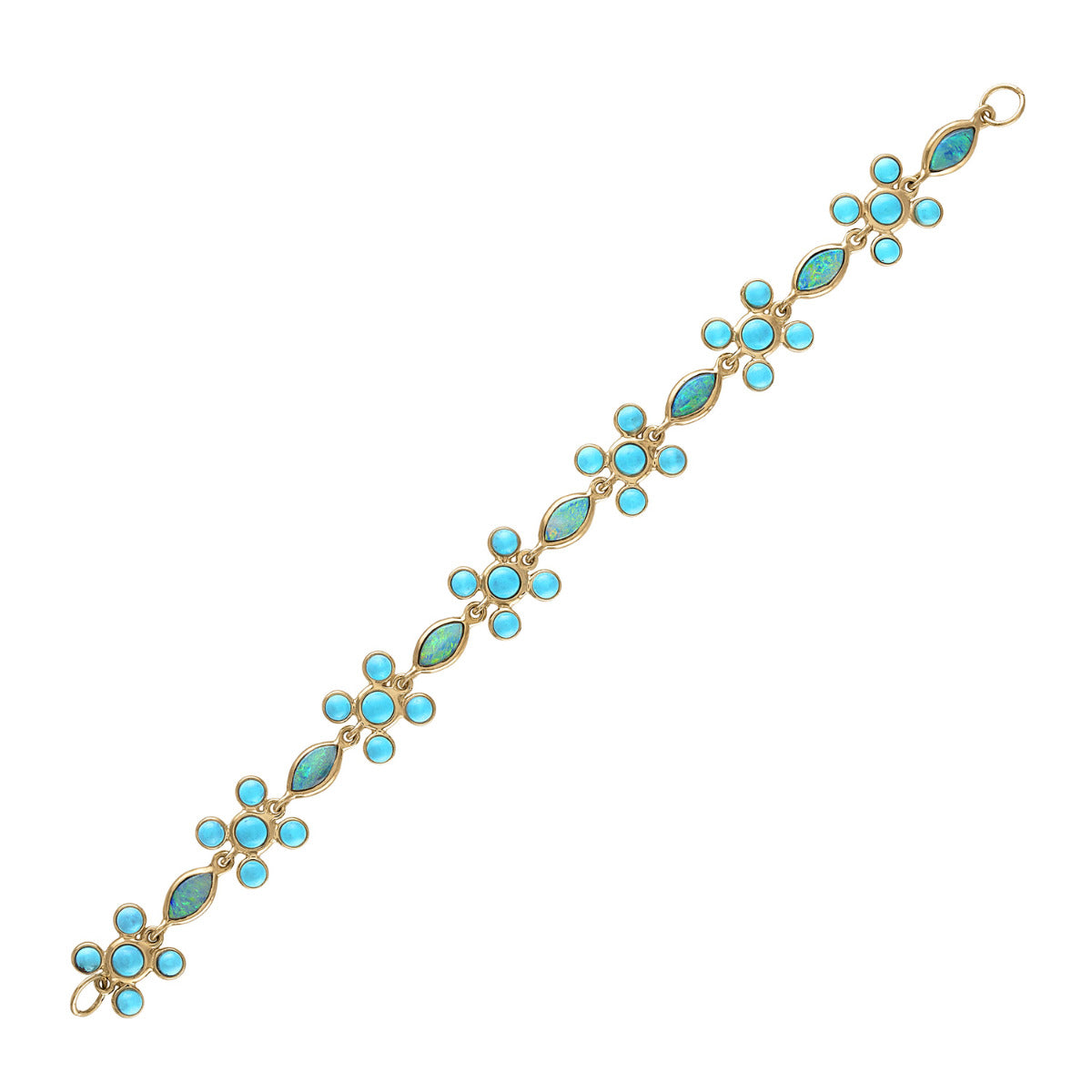 Eden Presley Turquoise Station Bracelet in 14kt Yellow Gold