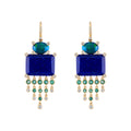Eden Presley 14kt Yellow Gold Lapis, Opal, Emerald, Diamond Drop Earrings