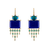 Eden Presley 14kt Yellow Gold Lapis, Opal, Emerald, Diamond Drop Earrings