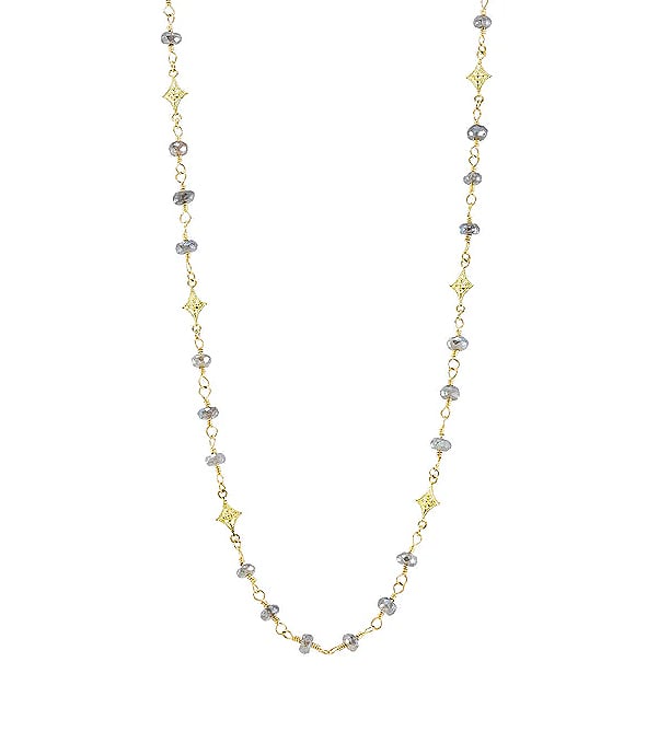 Armenta Labradorite with Crivelli Link 32" 18kt Gold Necklace