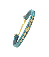 Teal Patina Artifact Diamond Bracelet