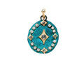 Arementa 18kt yellow gold and brass enhancer medallion artifact with 2.523 ct white and grey diamonds