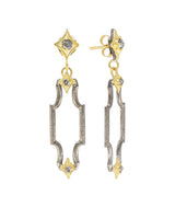 Armenta Jewelry Crivelli With Grey Diamonds Drop 18kt Gold & Silver Earrings