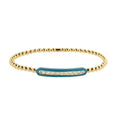 Hulchi Belluni "Tresore" 18kt Gold Turqouise Bar Diamond Stretch Bracelet