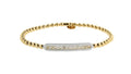 Hulchi Belluni "Tresore" Stretch Bar Enamel Bracelet in 18kt Yellow Gold with Diamonds