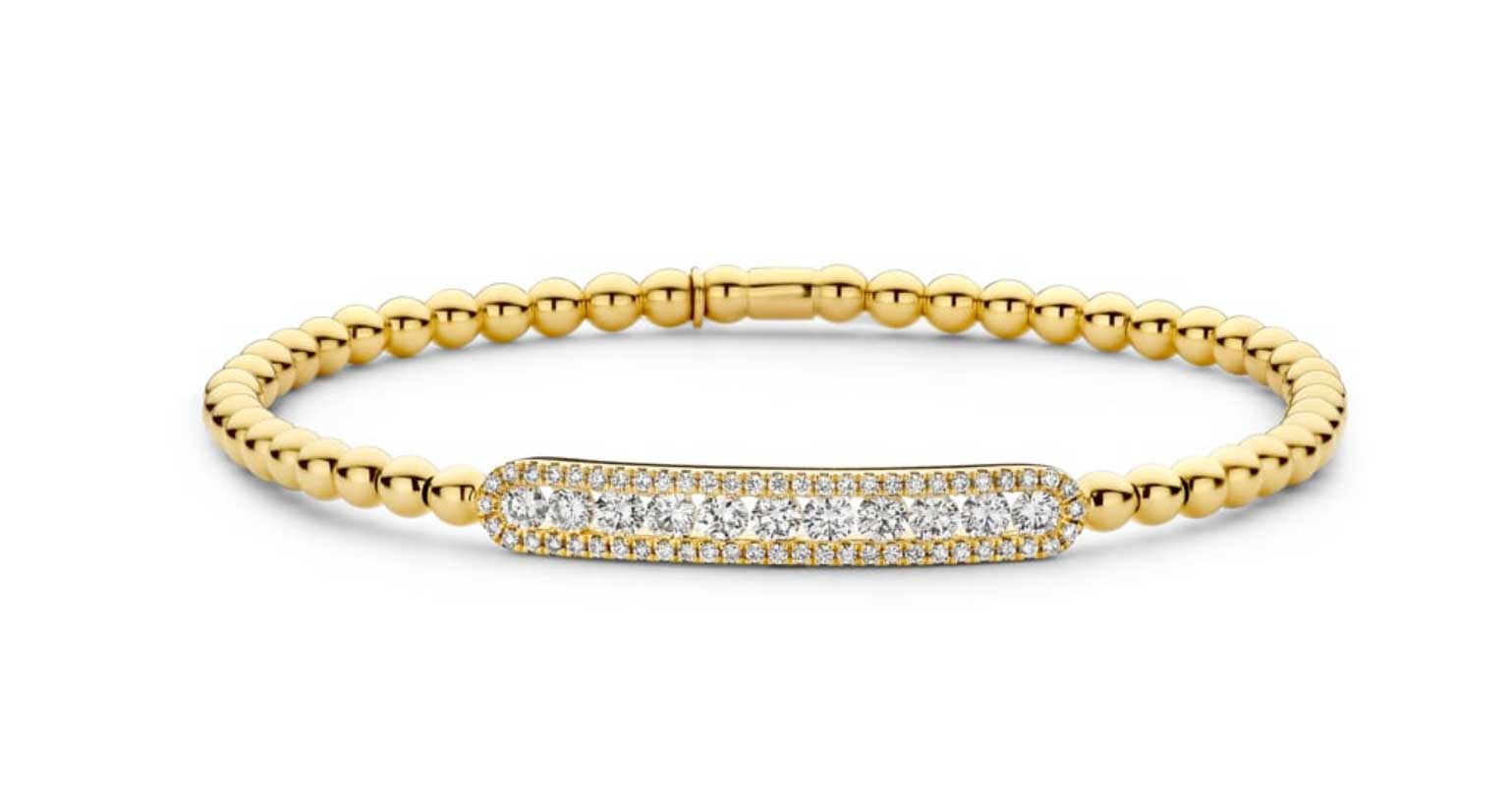 Hulchi Belluni "Tresore" Diamond Bar Bracelet in 18kt Yellow Gold