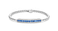 Hulchi Belluni "Tresore" Sapphire & Diamond Bar Bracelet in 18kt White Gold