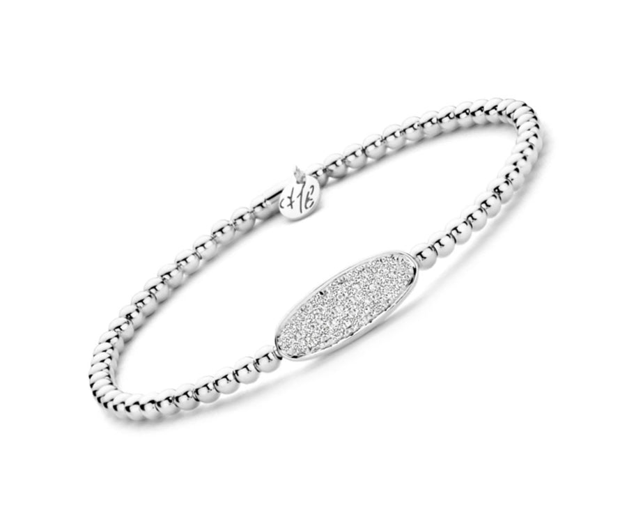 "Tresore" Stretch Bracelet in 18kt white Gold with Diamonds