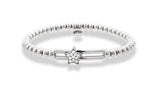 Hulchi Belluni "Tresore" Stretch Bracelet in 18kt White Gold with Star Diamond Station