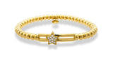 Hulchi Belluni "Tresore" Stretch Bracelet in 18kt Yellow Gold with Star Diamond Station