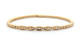 Hulchi Belluni "Tresore" Stretch Bracelet in 18kt Yellow Gold with Pave Diamonds