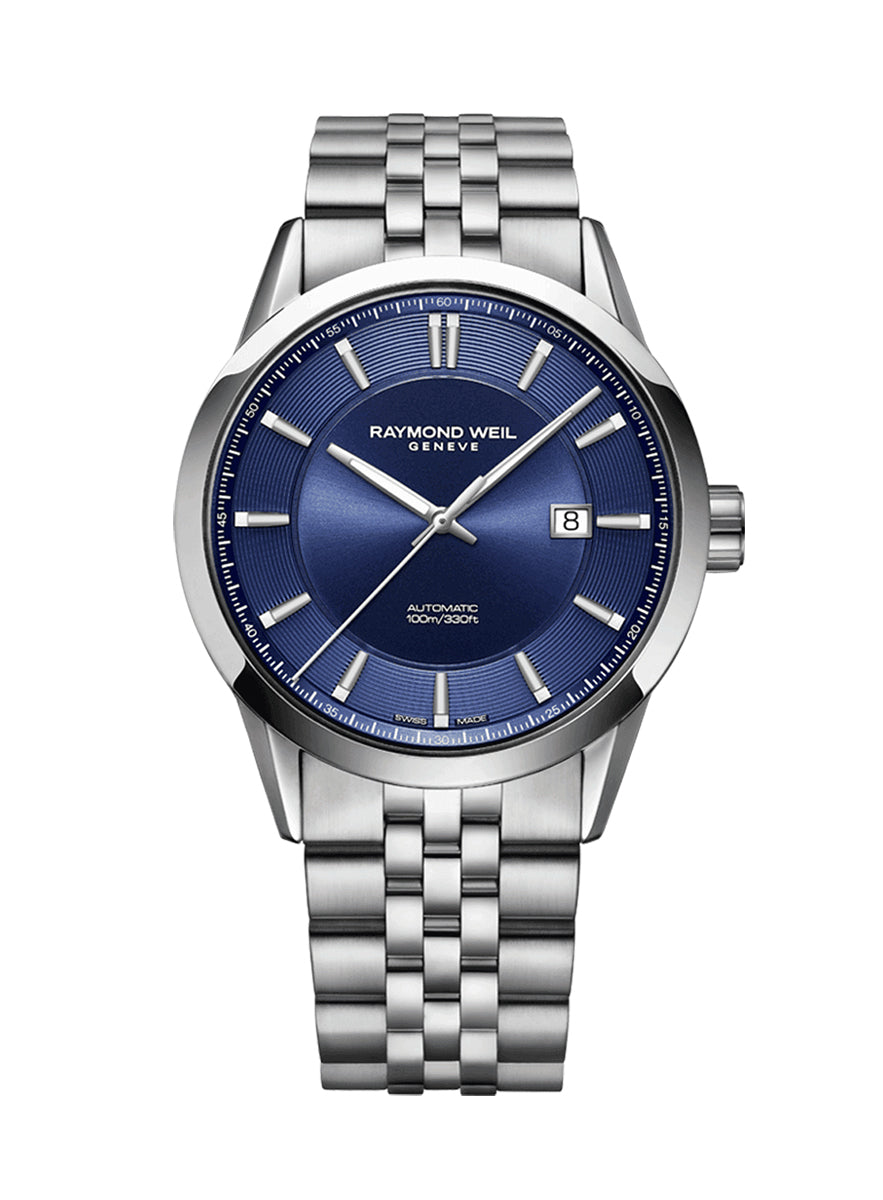 Raymond Weil Freelancer Men's Automatic Blue Dial Bracelet Watch, 42mm