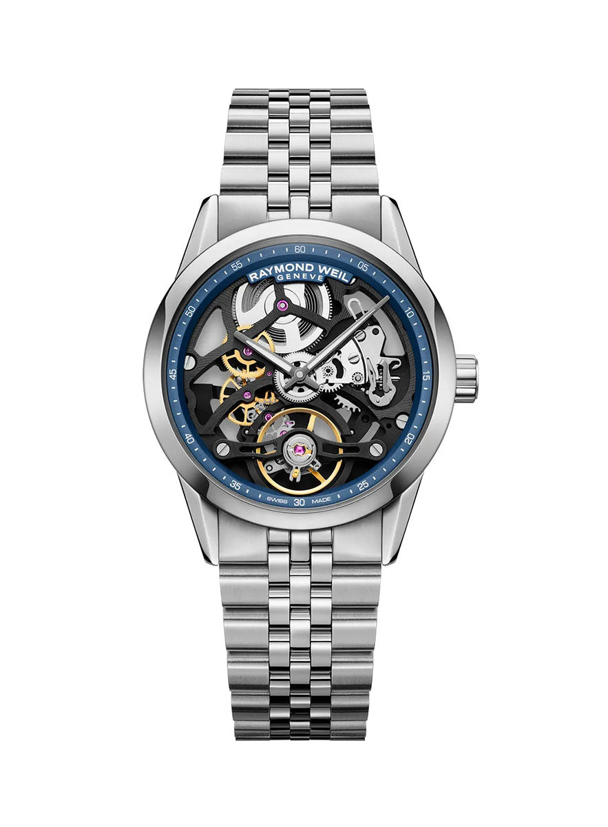 Raymond Weil "Freelancer" Skeleton Men's Steel Automatic Skeletonised Dial Watch, 38mm