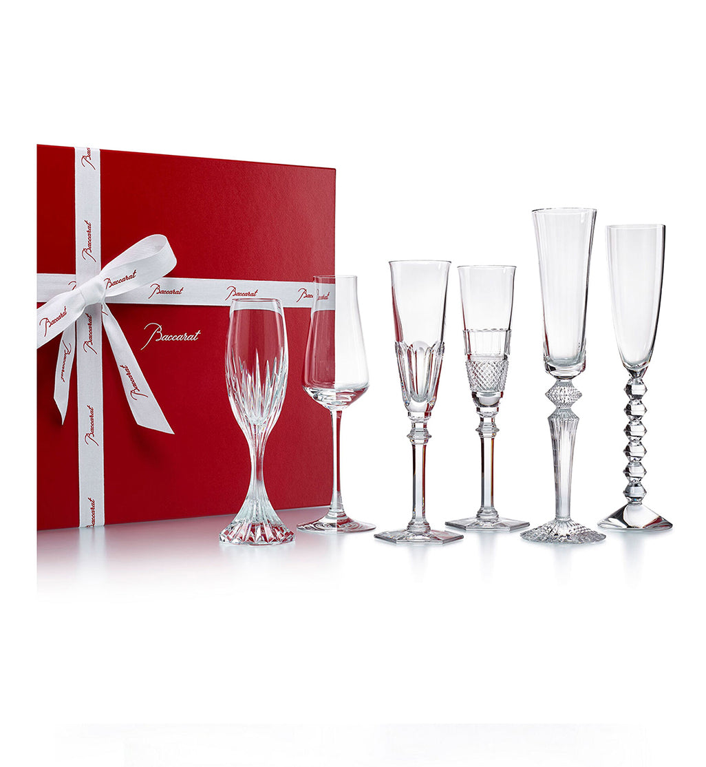 Baccarat Bubble Box Champagne Flutes Set/6