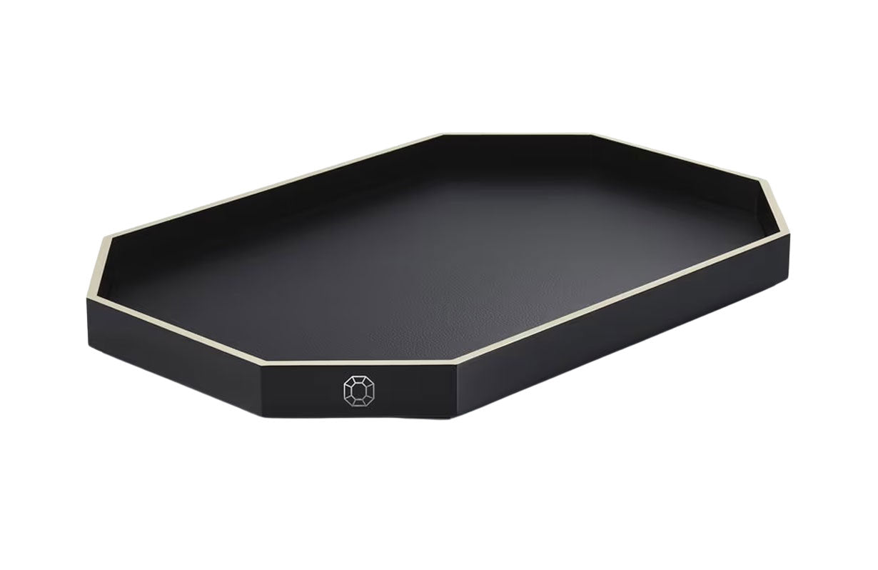 Baccarat Octogone Tray Medium - Black