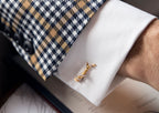 "Knock On Wood" Diamond Cufflinks in 18kt Yellow Gold