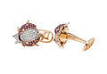 David Gotlib "Lady Bird" Diamond & Ruby Cufflinks in 18kt Pink Gold
