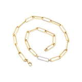 Rudolf Friedmann Large Gold & Diamond Paperclip Necklace