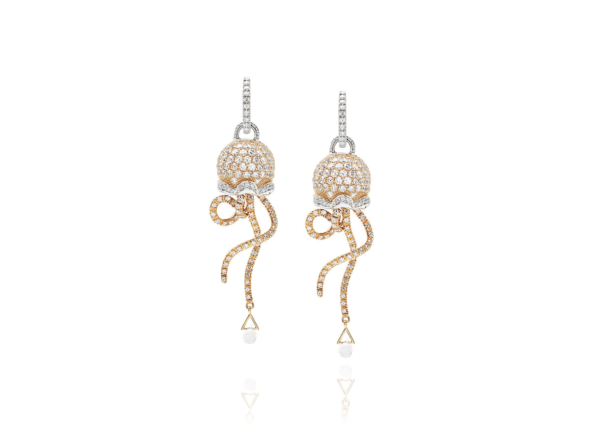 "Campanelle" Jellyfish Diamond Earrings
