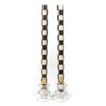 MacKenzie-Childs Check Gold & Ivory Dinner Candles, Set of 2
