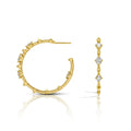 Mariani 18kt Yellow Gold Diamond Oval Hoop Earrings