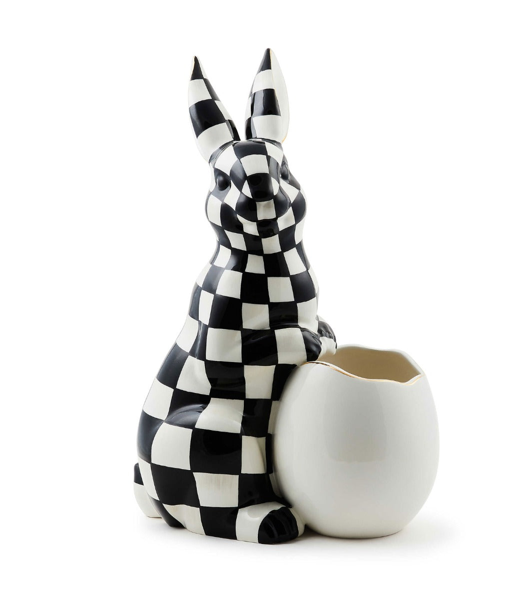 MacKenzie-Childs White Rabbit Ceramic Large Bunny Vase