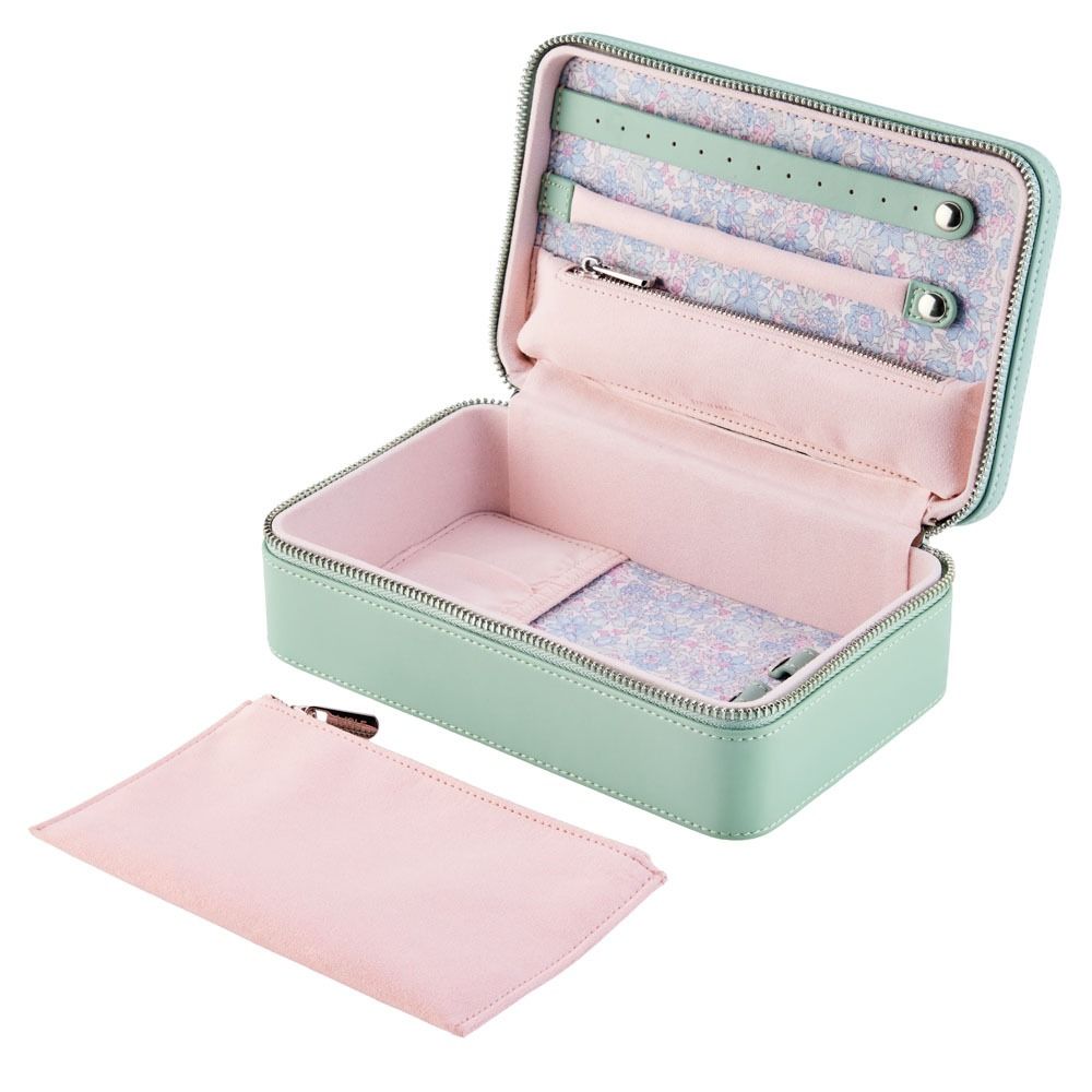 Liberty X Julia Interior Print Medium Jewelry Zip Case - Sage Green
