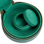 Sophia Forest Green Round Mini Jewelry Case
